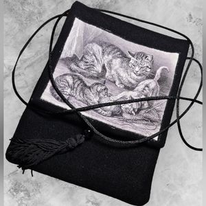 Kittens and Mom Handmade Tapestry Purse